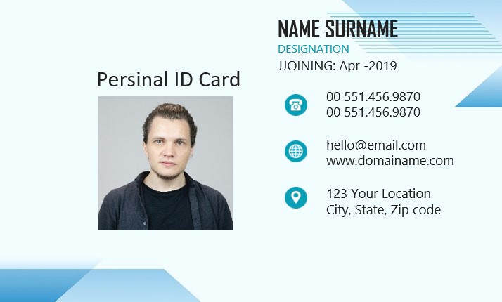 Personal id card template