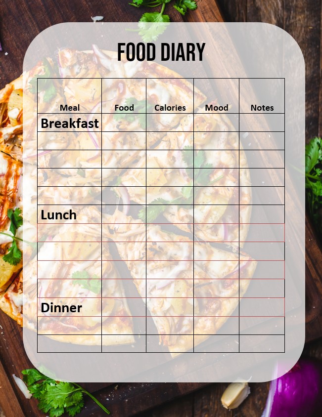 Printable Food Diary