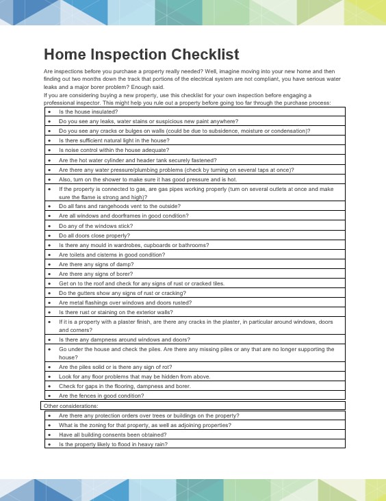Simple Home Inspection Checklist