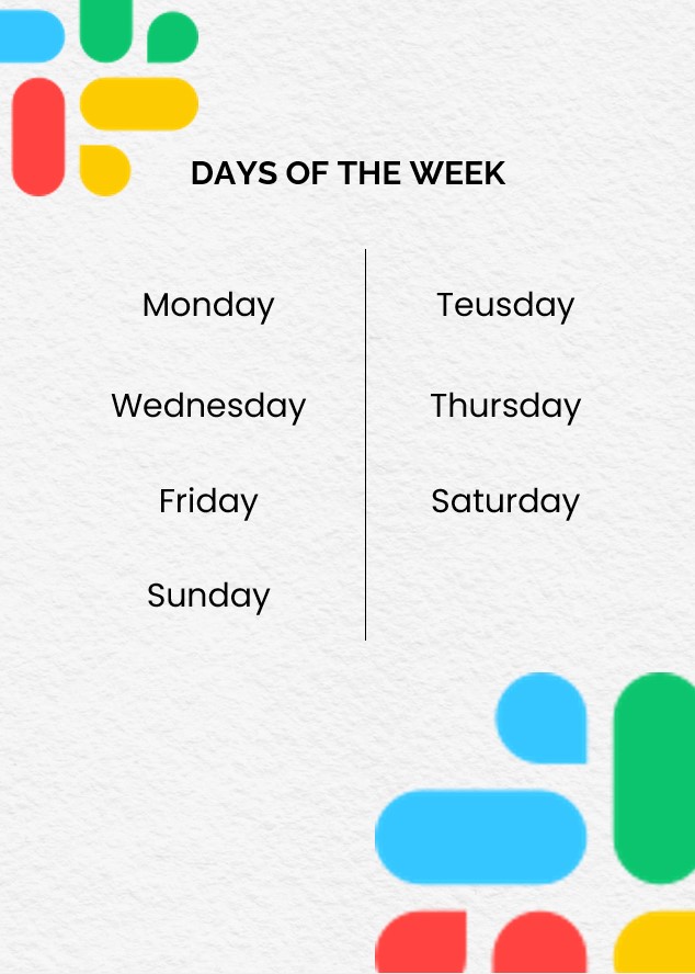 Simple days of the week