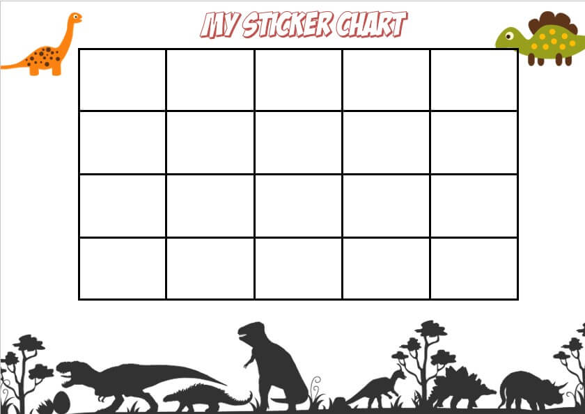 Printable Dinosaur Sticker Chart