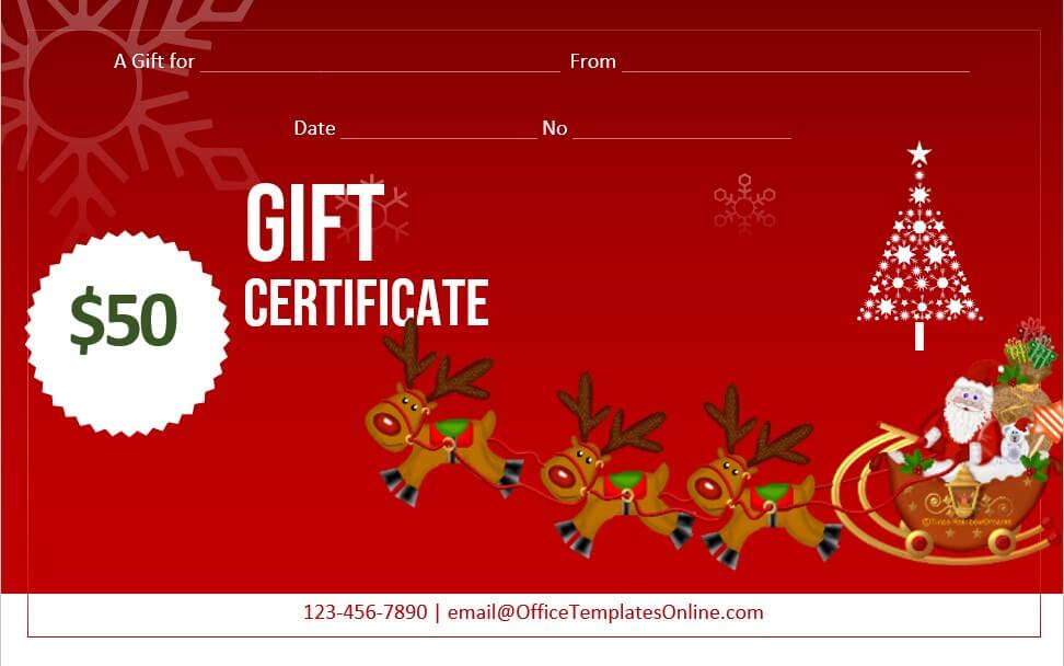 Santa clous gift certificate template