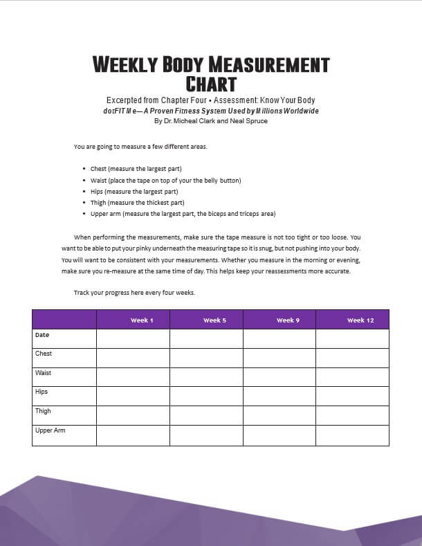 Weekly Body Measurement Chart Template