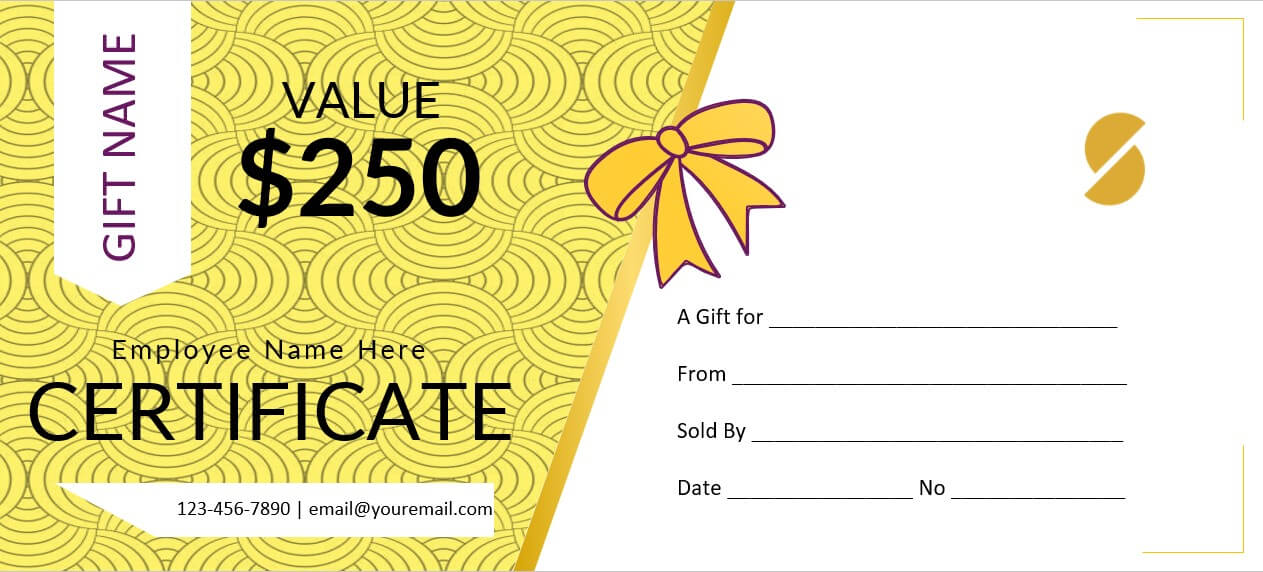 gift certificate for company employee