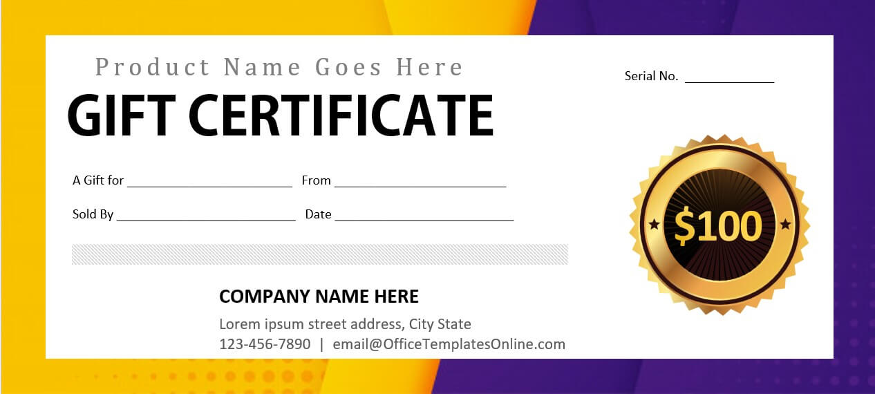 product gift certificate template