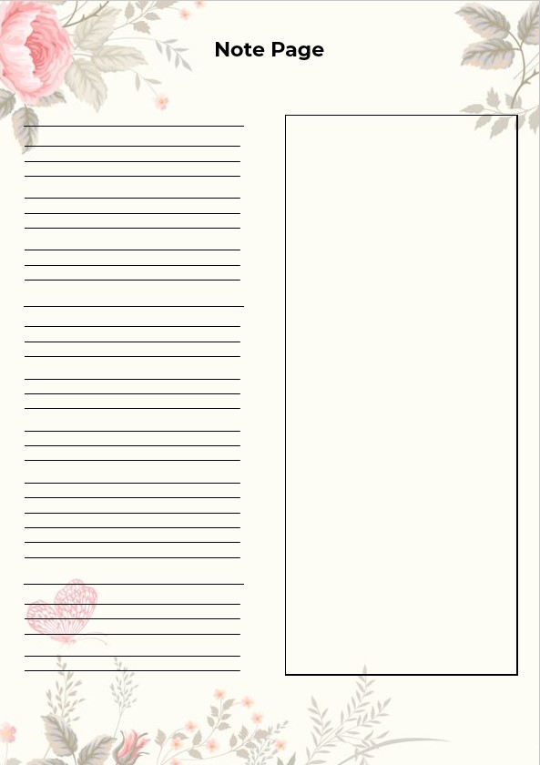 Free printable note pages