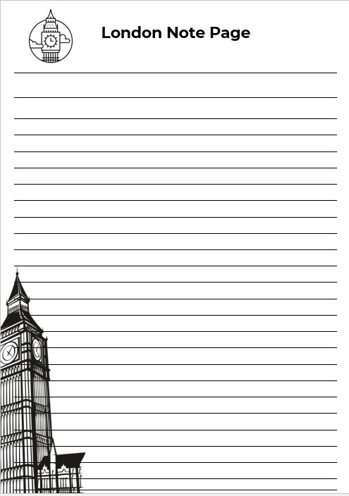 London note pages template