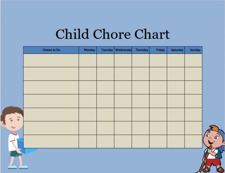 Blank Printable Chore Charts | room surf.com