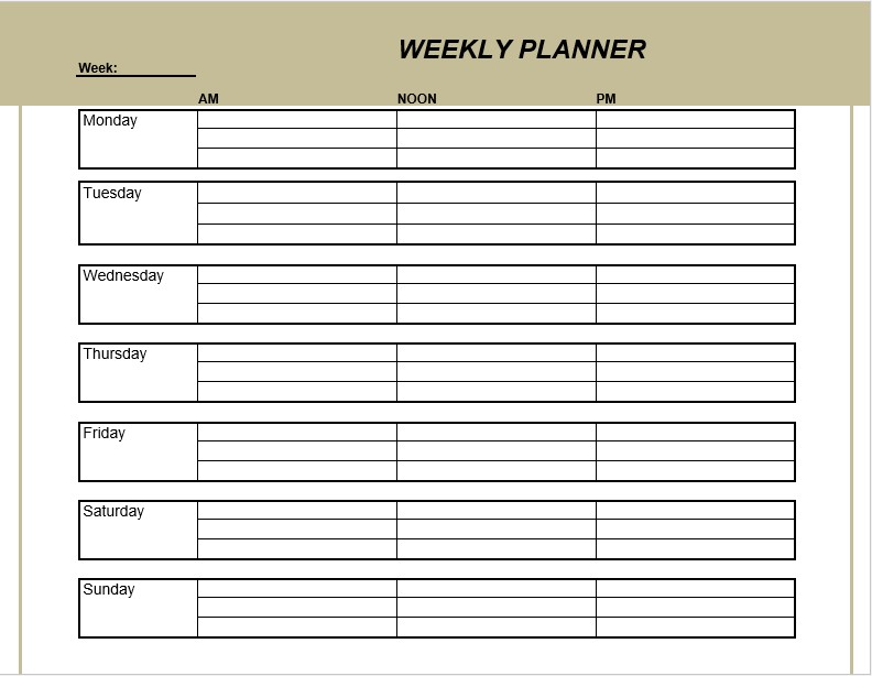 Besic Weekly Planner