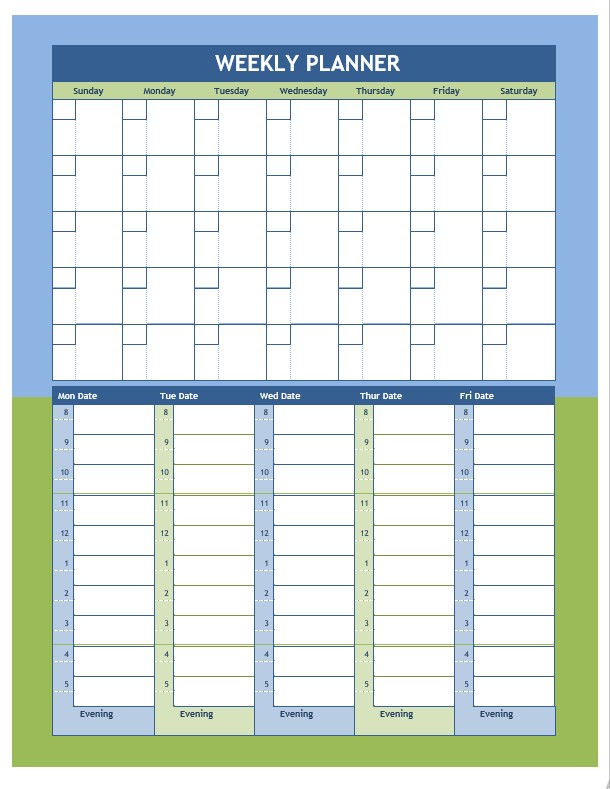 printable weekly planner template
