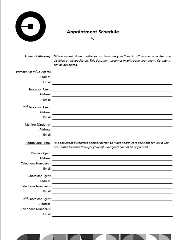 Form appointment schedule template