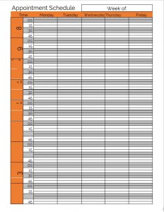 Free Printable Appointment Sheets | room surf.com