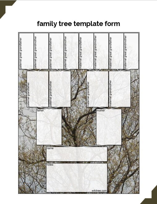 family tree template form