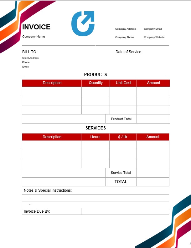 Blank Simple Invoice Template