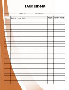 Printable Bank Ledger room surf com