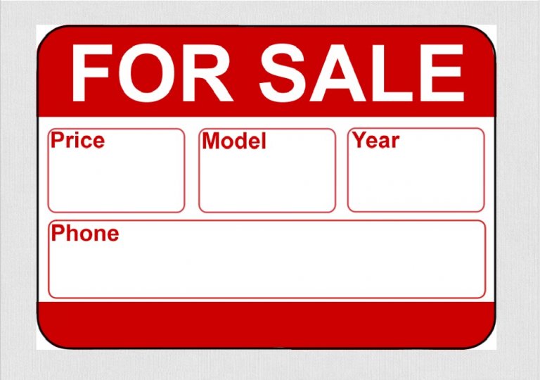 Printable For Sale Sign For Car | room surf.com