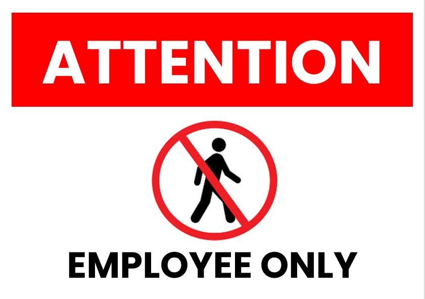 employee only Signs Template
