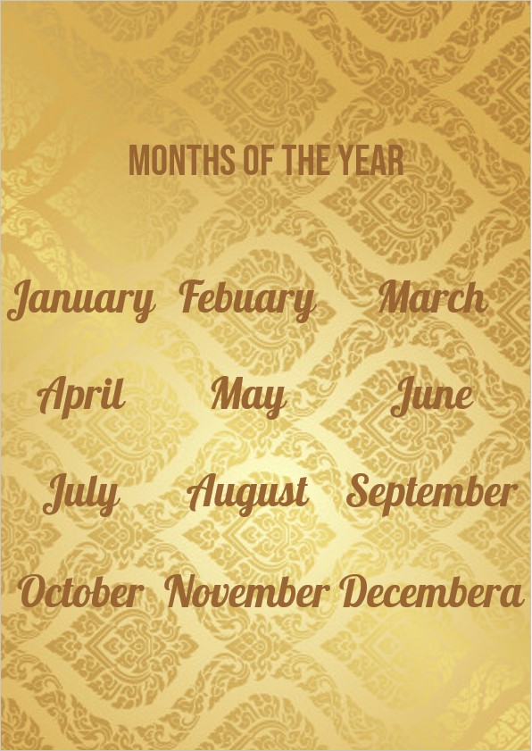Golden months of the year