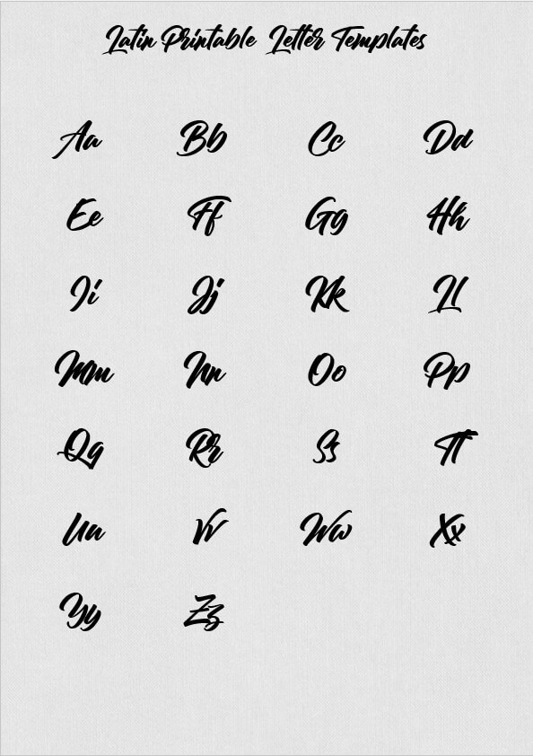 Latin Printable Letter Templates
