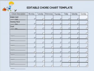 Free Editable Printable Chore Charts | room surf.com