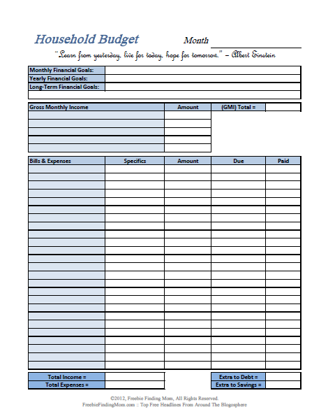 printable spreadsheet for bills   zrom.tk