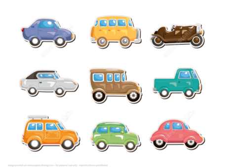 Classic Car Printable Stickers | Free Printable Papercraft Templates
