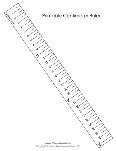 Printable Centimeter Ruler   Tim's Printables