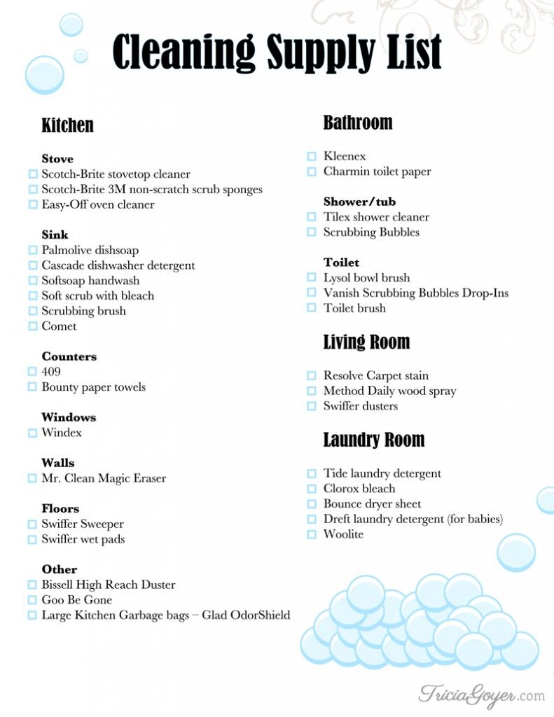 Cleaning Supply List + Printable | 30 Must Follow Christian Moms 