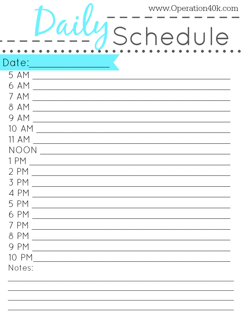 printable daily hourly schedule zrom.tk