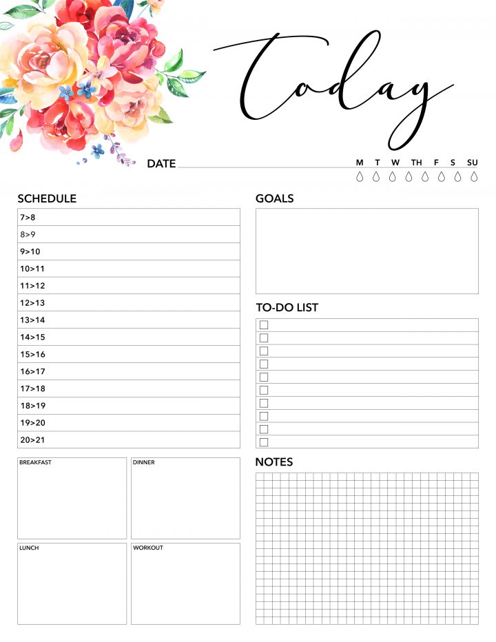 free planner printable tcm floral planner dailyplaner 720x932