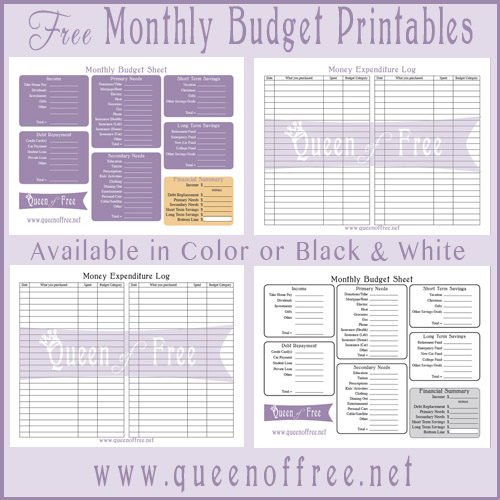free printable budget sheets queen of free budget forms graphic