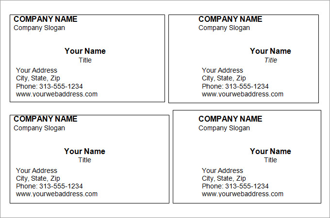 Blank Business Card Template 39+ Business Card TemplateFree 