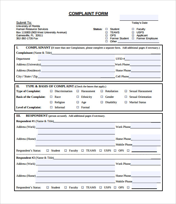 free printable hr forms human resource services compaint form free download pdf