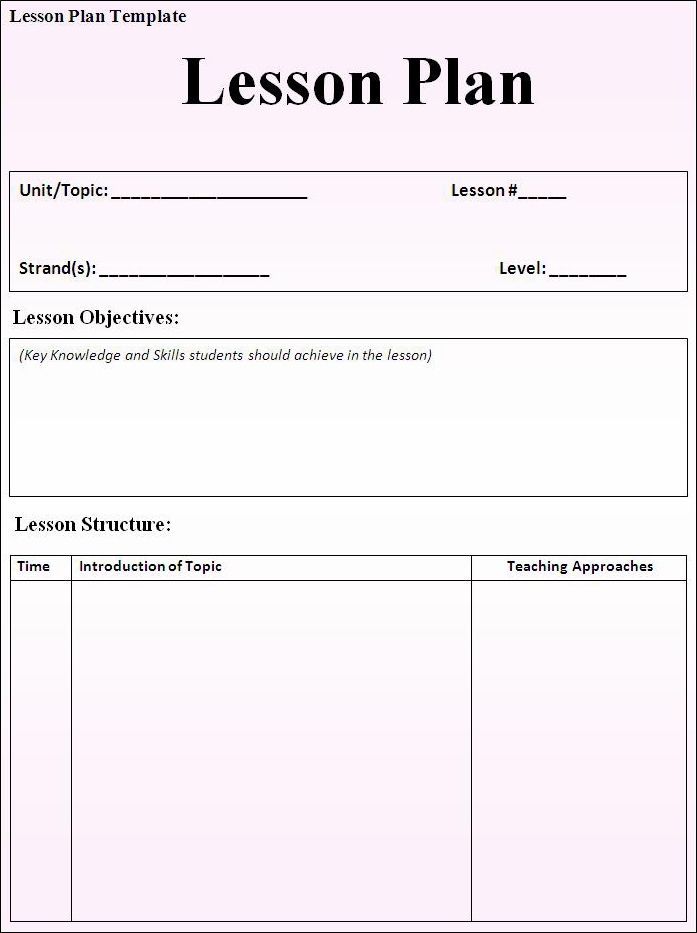 free printable lesson plan template blank daily lesson plan template image result for monthly language lesson plan template format download