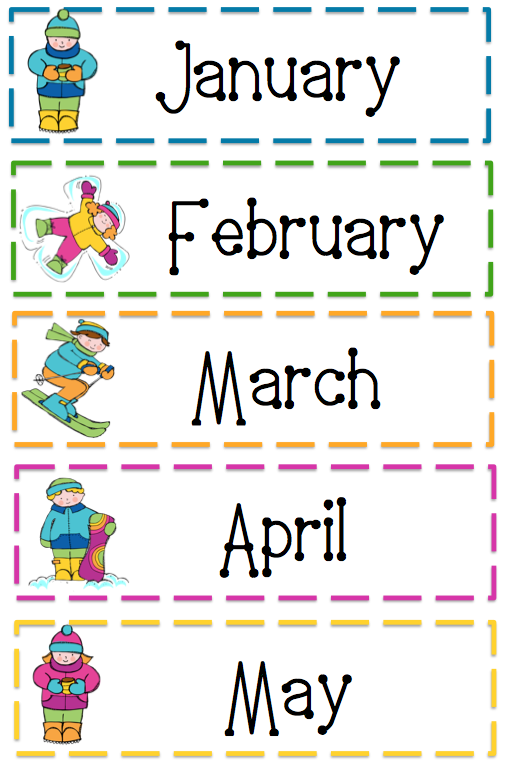 Free+Printable+Months+of+the+Year+Cards | resources | Pinterest 
