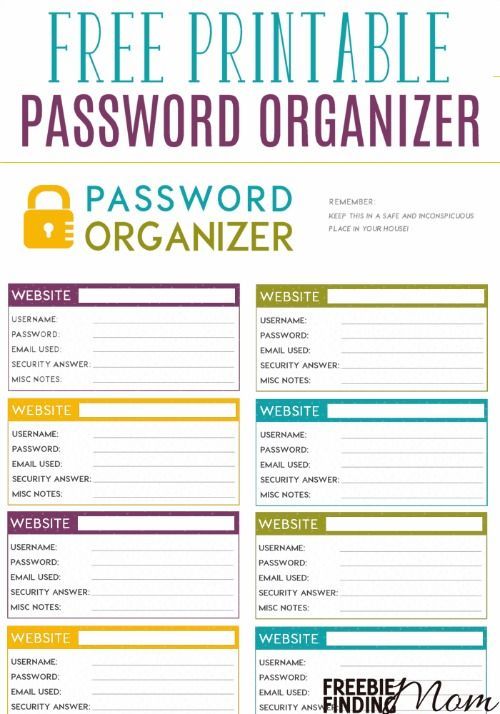 i should be mopping the floor: Free Printable Password Log