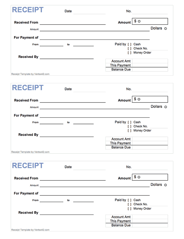free printable blank receipt form   Yelom.agdiffusion.com