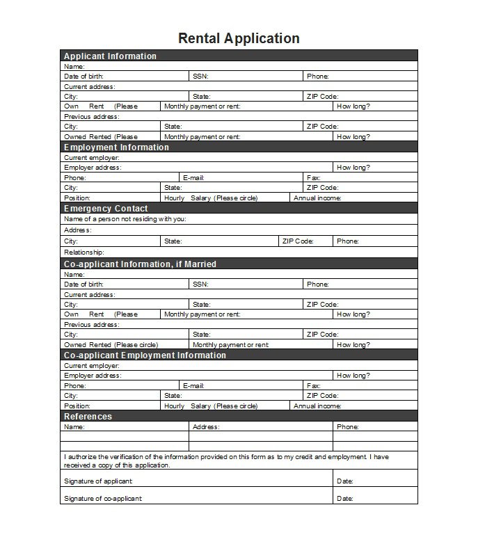 free printable rental application form rental application template 01