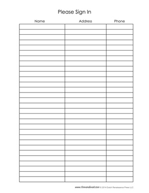 free printable sign in sheet free sign in sheet