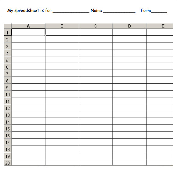 free printable spreadsheet blank printable spreadsheet