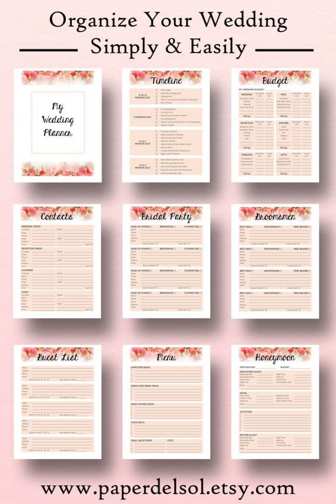 Free Printable Wedding Planner Pdf | room surf.com