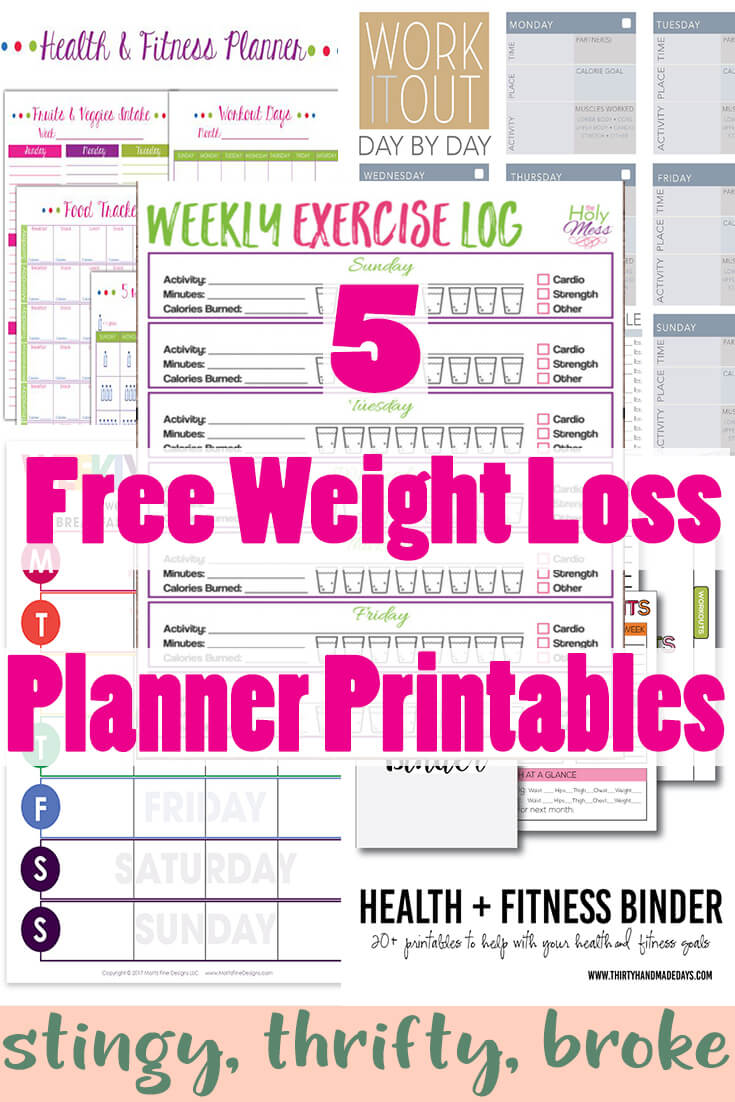 5 Free Weight Loss Planner Printables   Stingy, Thrifty, Broke
