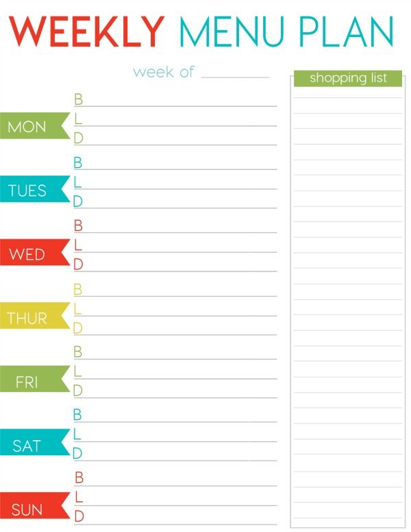 FREE Weekly Menu Planner Printable | Foodie Call!! | Pinterest 
