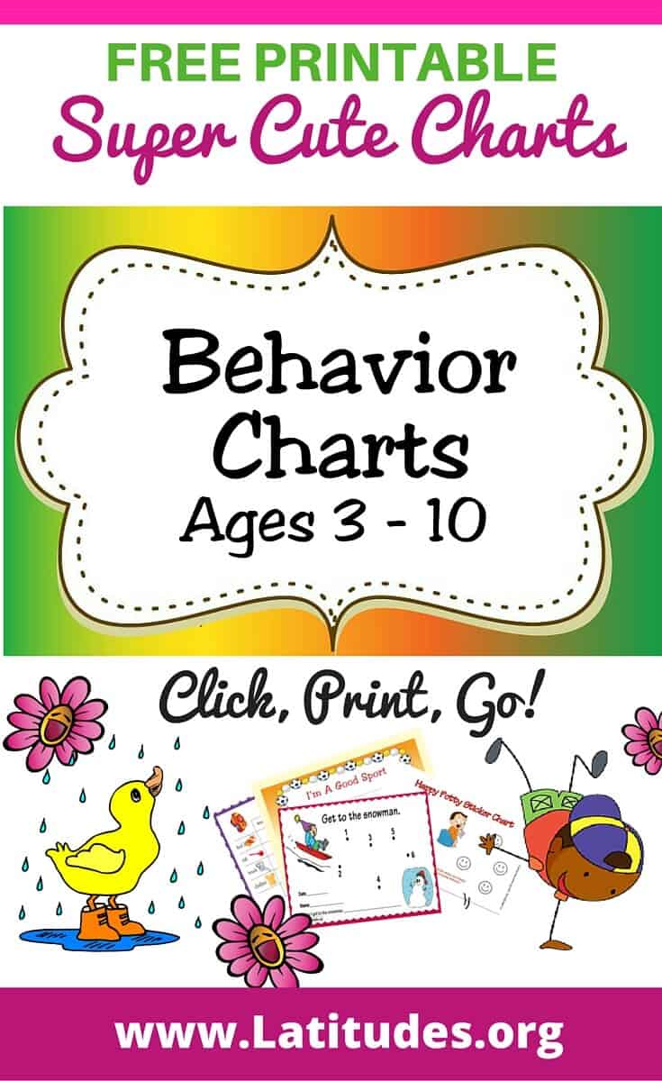 FREE Printable Behavior Charts (Ages 3 10) | ACN Latitudes