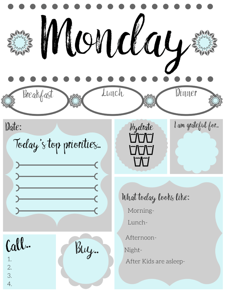 printable daily to do list monday 1