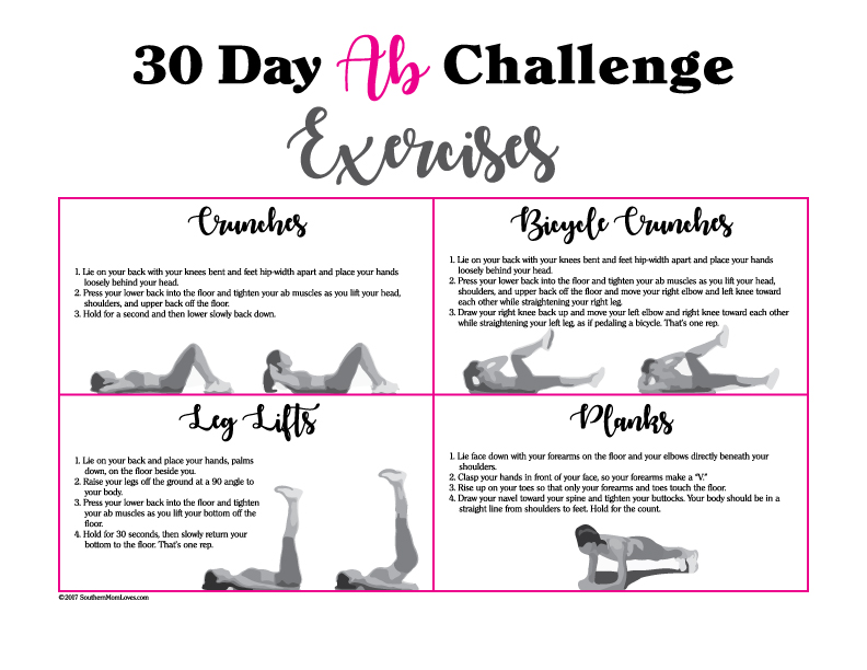 Southern Mom Loves: 30 Day Ab Challenge {with Calendar and 