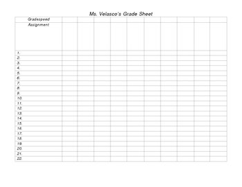 FREE Teacher's Blank Grading Sheet Fully Editable by MrsGalvan | TpT