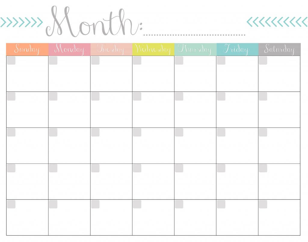 printable monthly calender 11 x 14 printable monthly calendar