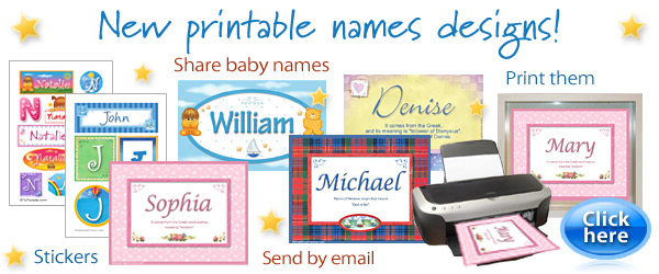 New printable names designs and expandable ecards!