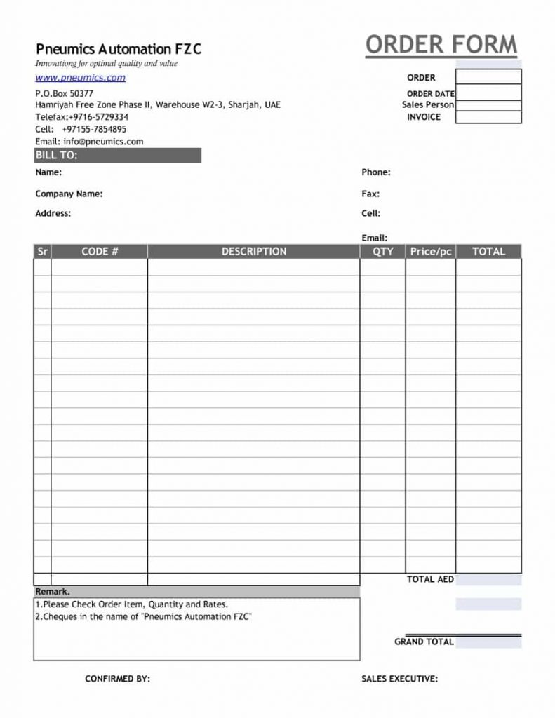 printable order forms templates order form template 05